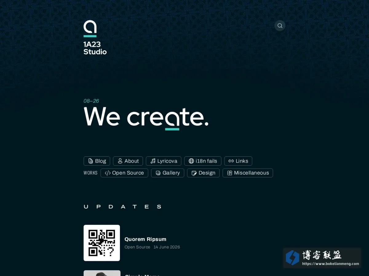 1A23 Studio 的网站快照