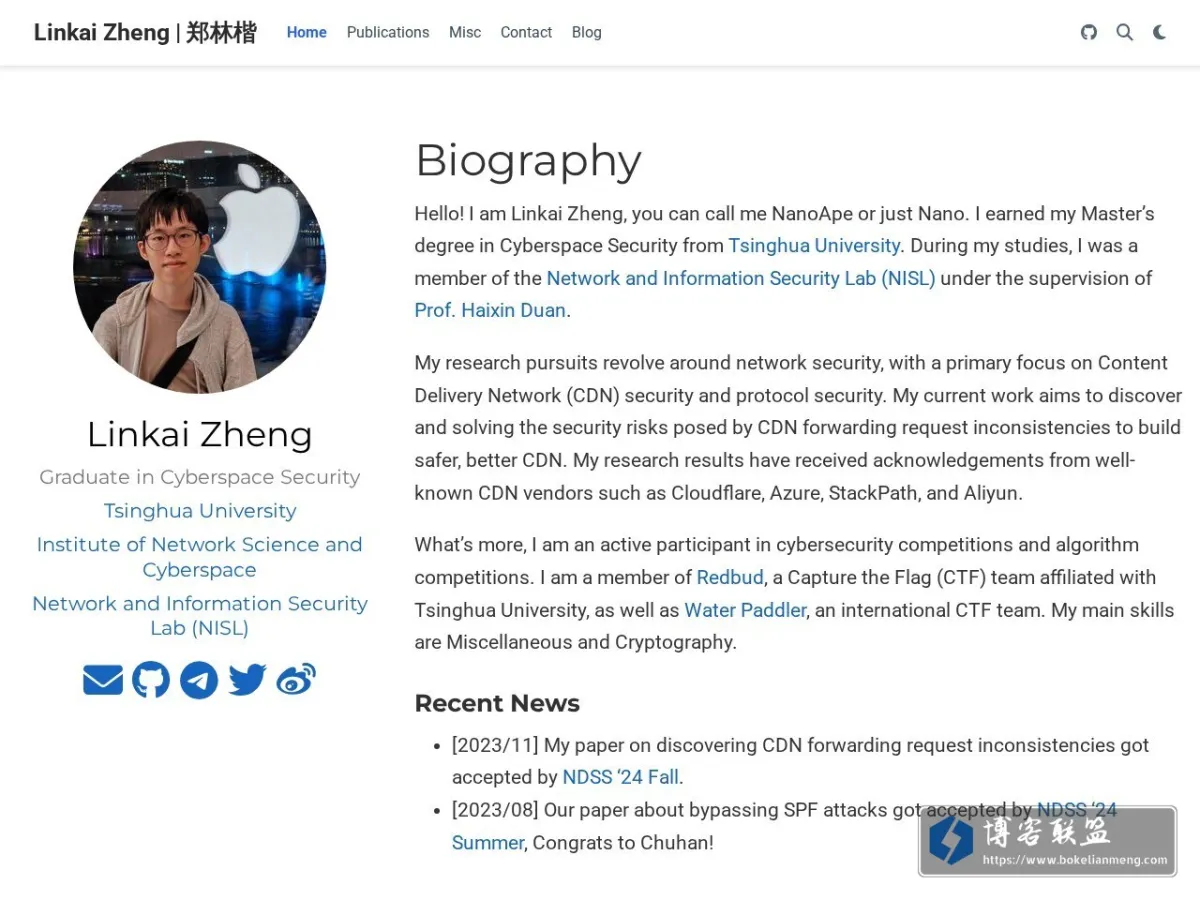 Linkai Zheng | 郑林楷 的网站快照