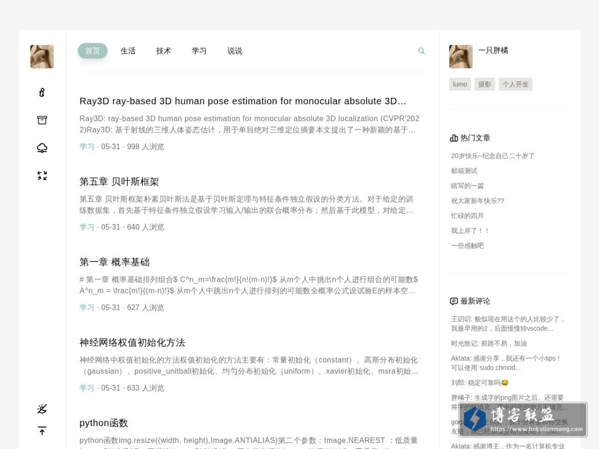 一只胖橘 的网站快照