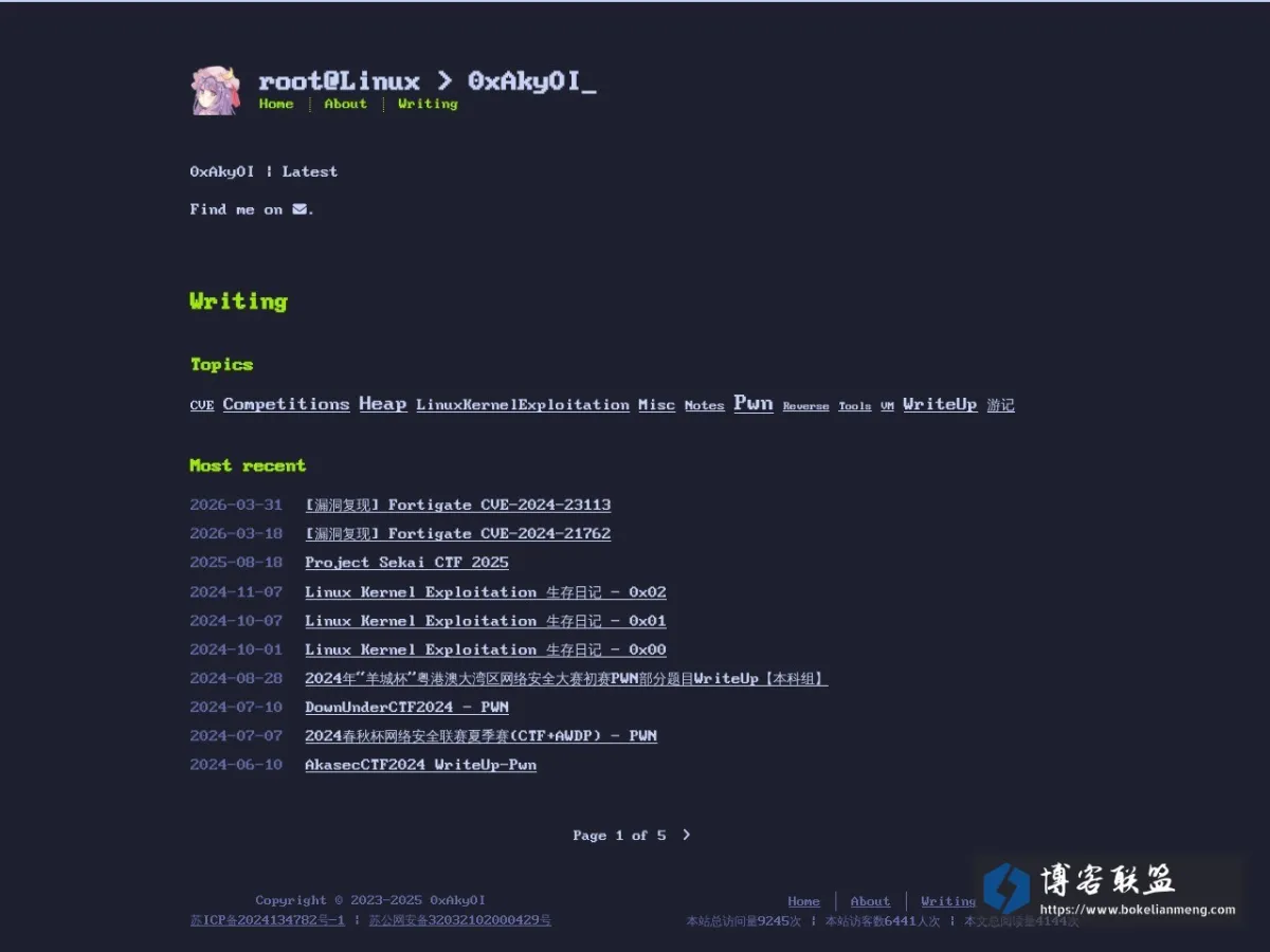 root@Linux > 0xAkyOI_ 的网站快照
