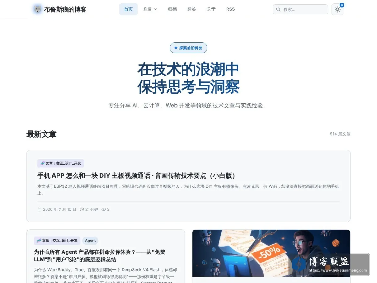 布鲁斯狼的博客 — 科技博客 的网站快照