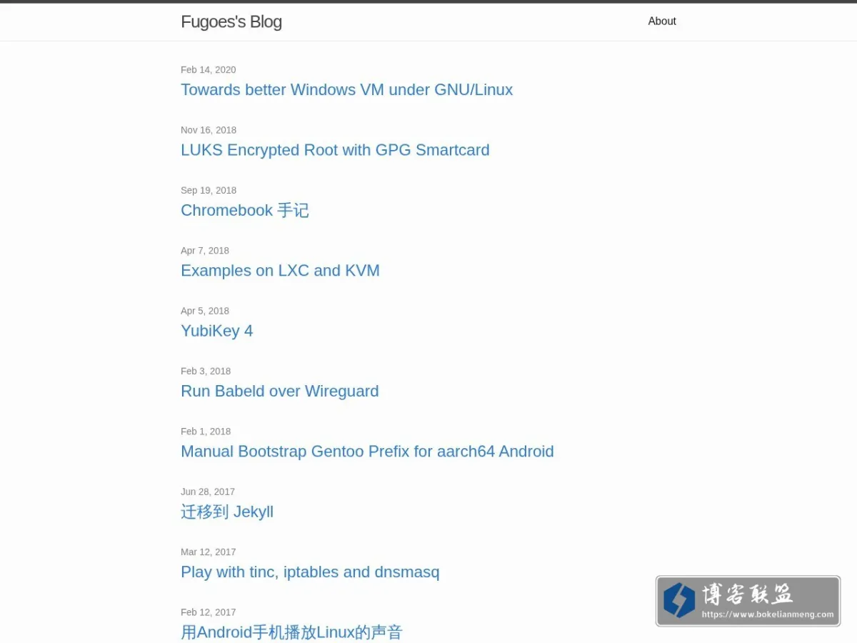 Fugoes's Blog 的网站快照