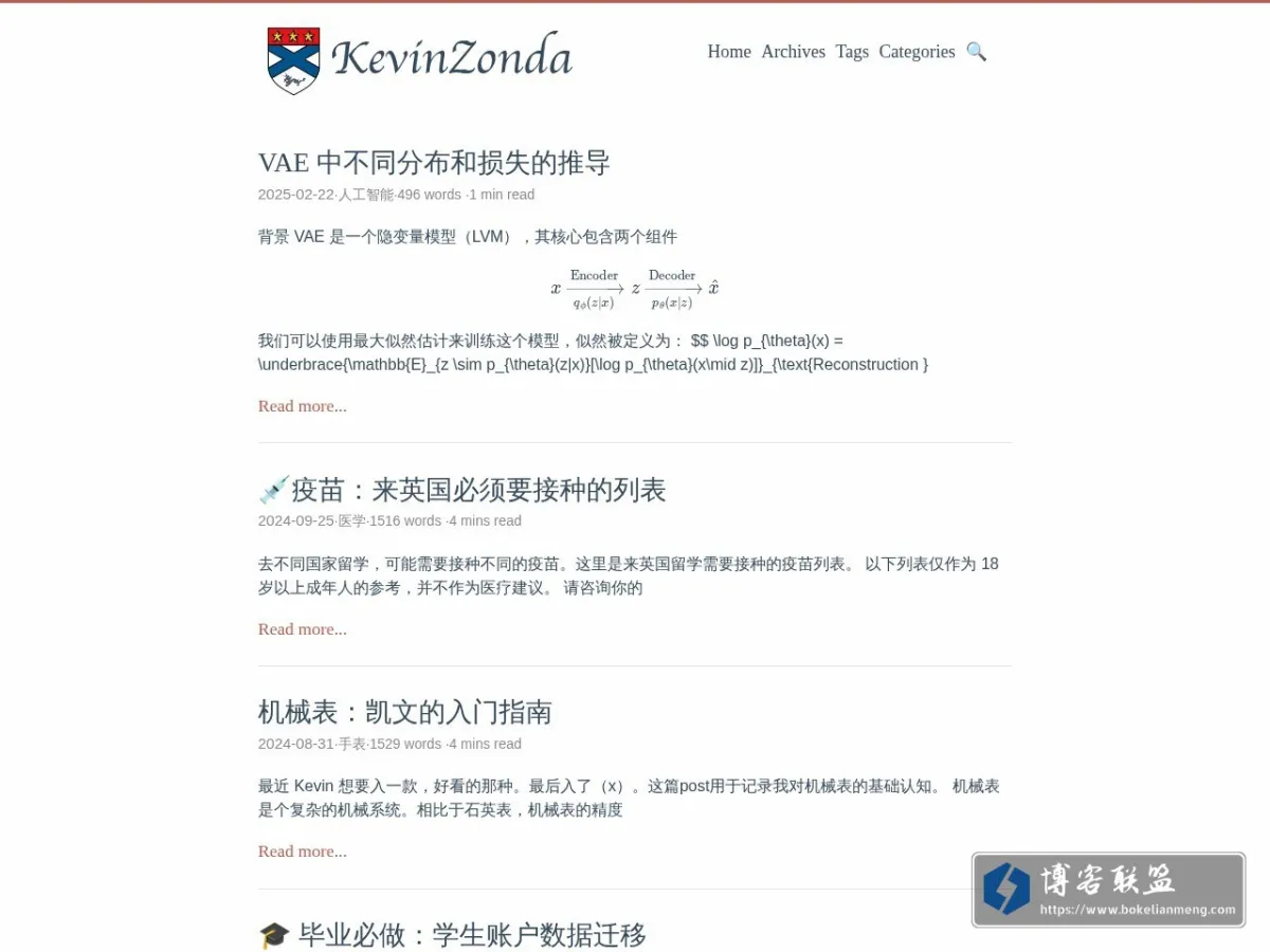 KevinZonda's Blog 的网站快照
