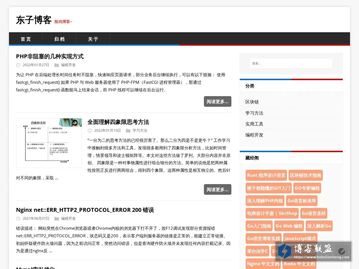 东子博客_专业跪键盘，偶尔写BUG。 的网站快照