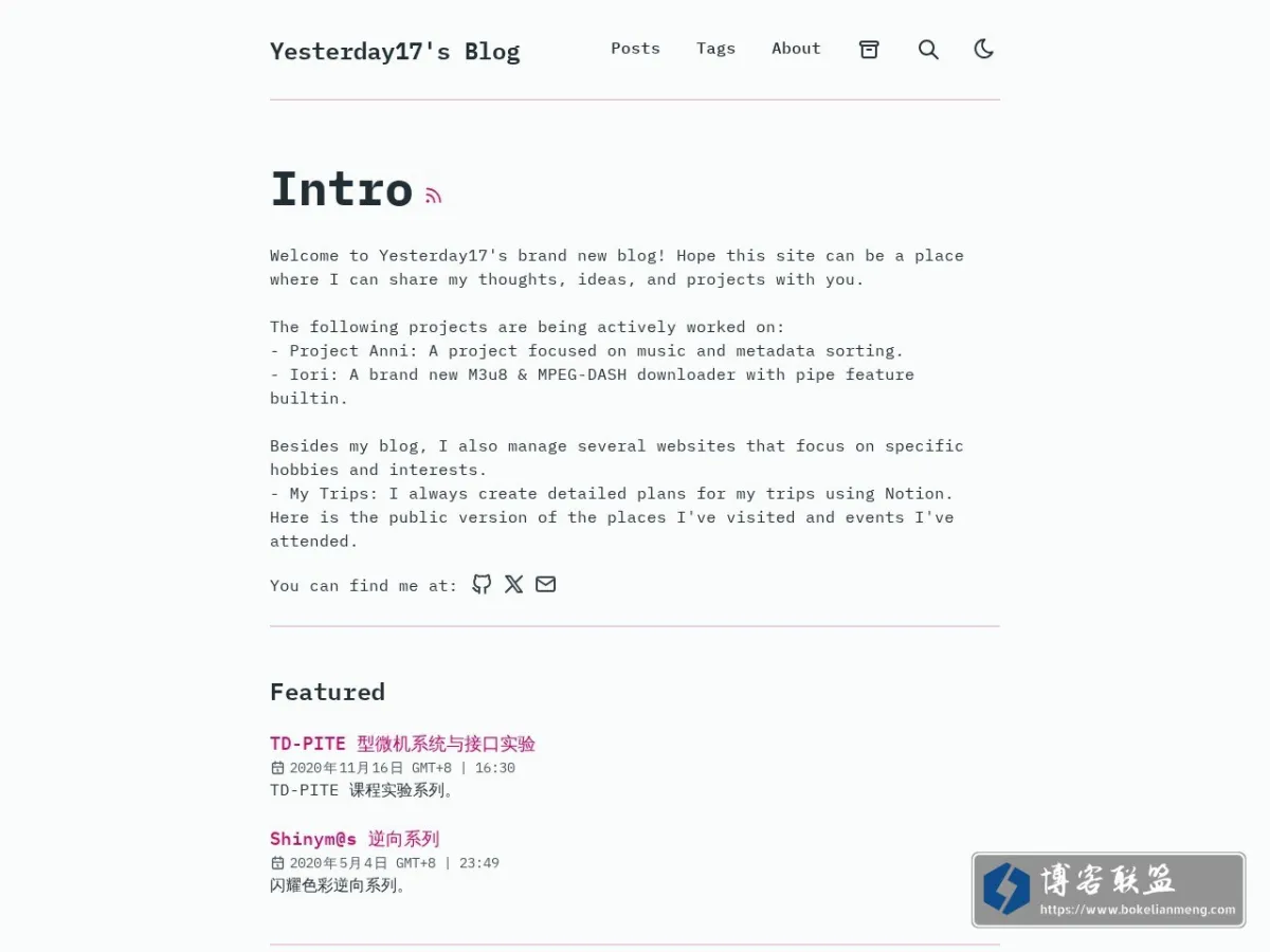Yesterday17's Blog 的网站快照