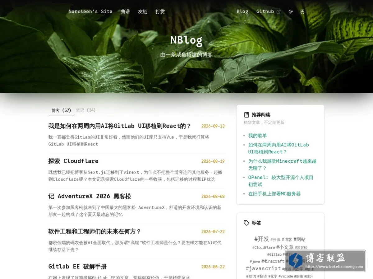 NBlog 的网站快照