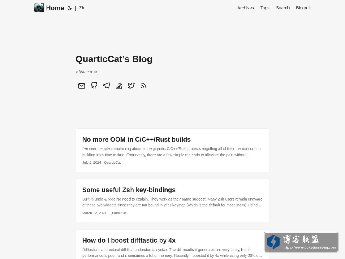 QuarticCat's Blog 的网站快照