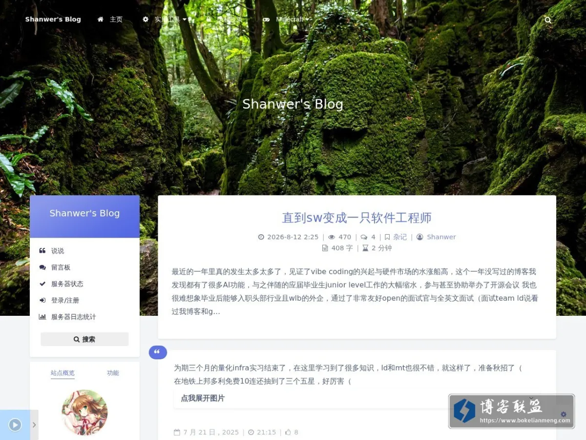 Shanwer's Blog 的网站快照