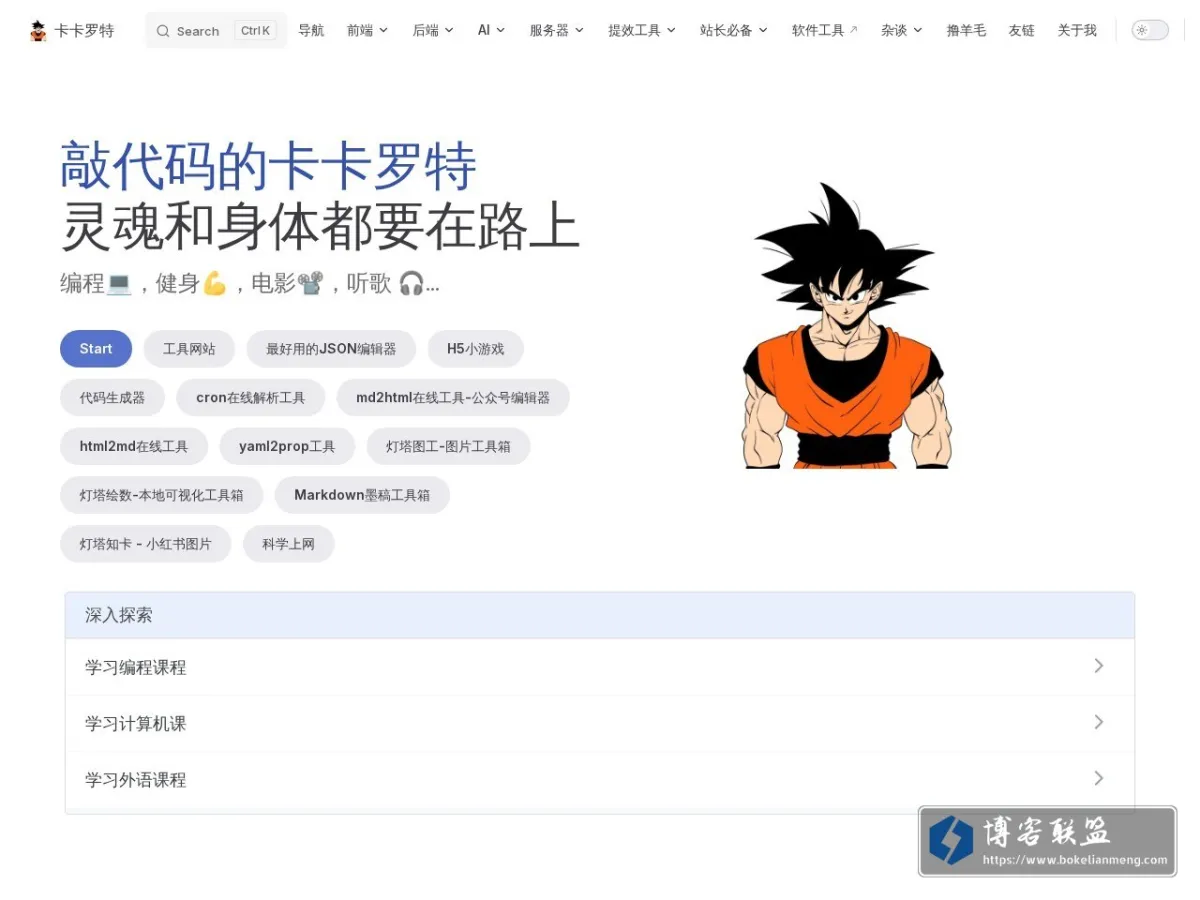 敲代码的卡卡罗特 的网站快照