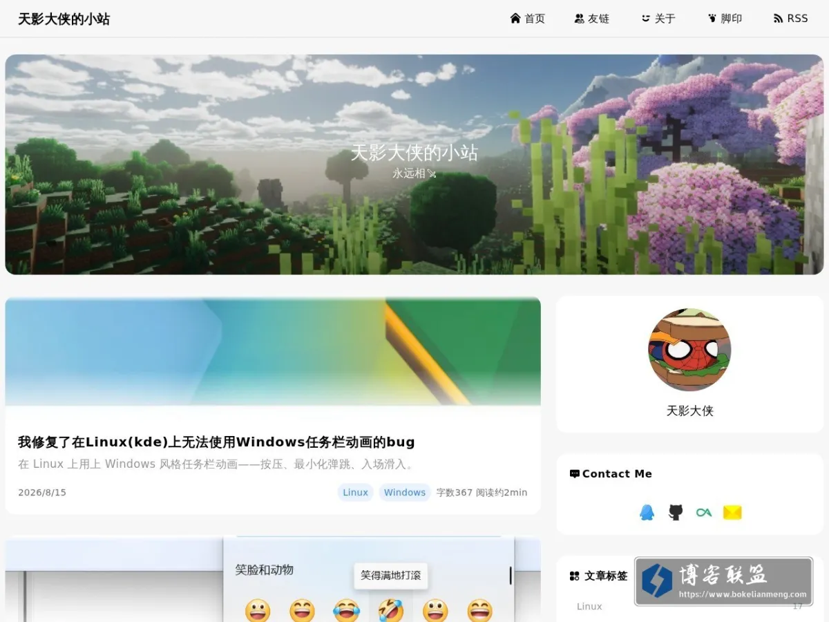天影大侠的小站 的网站快照