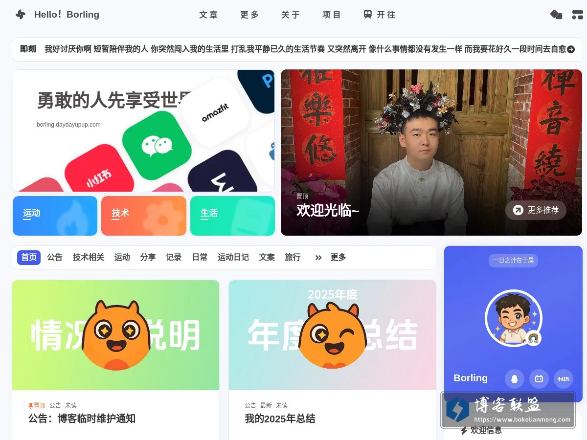 Borling's Blog 的网站快照