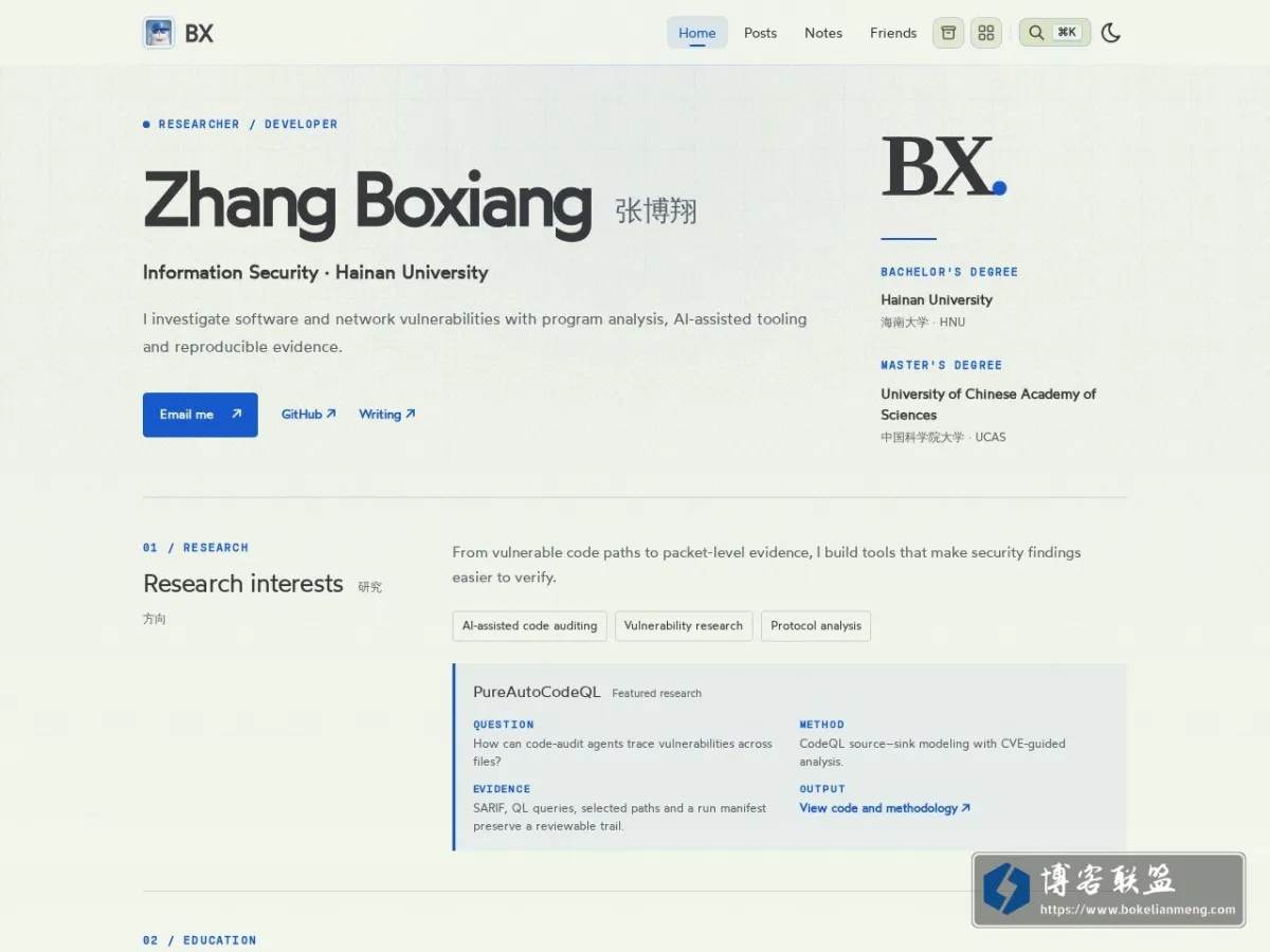 Zhang Boxiang 的网站快照