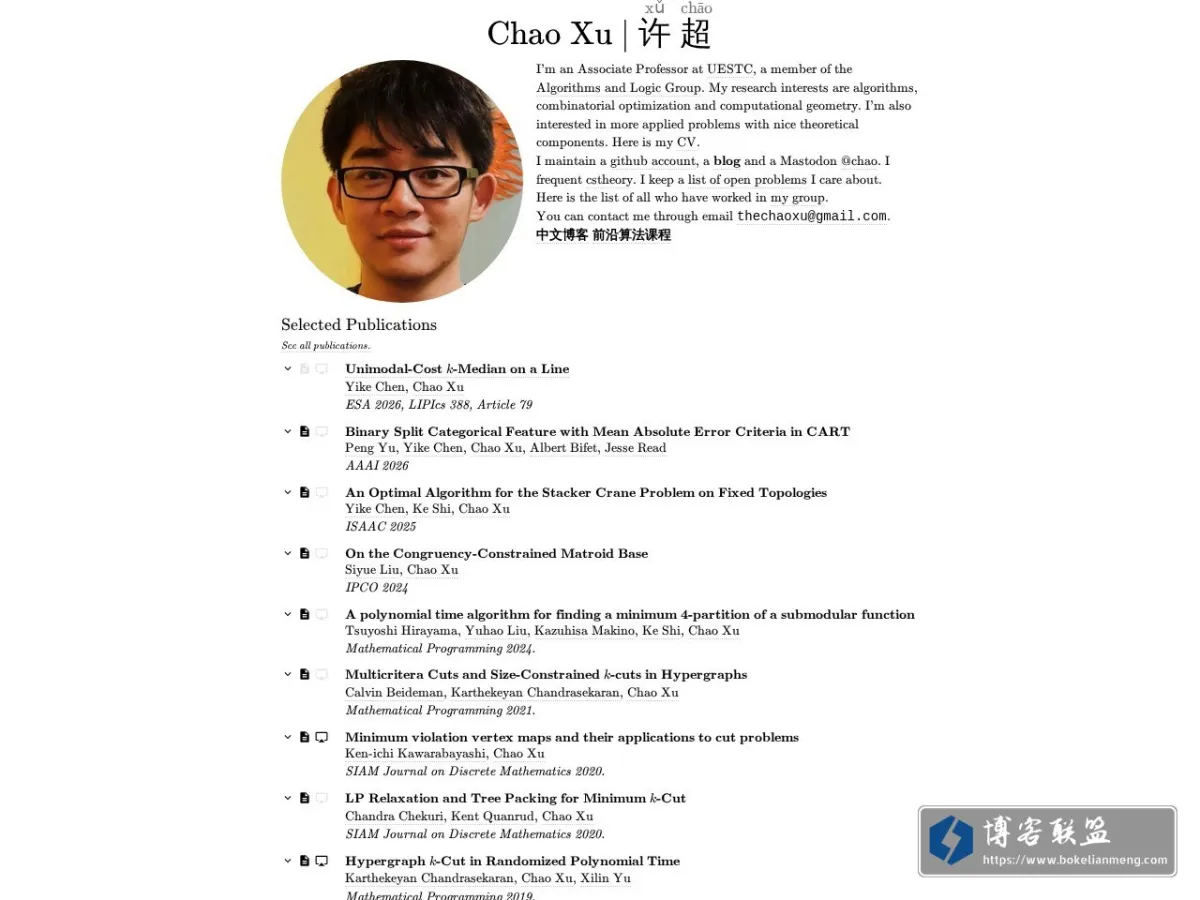 Chao Xu 的网站快照