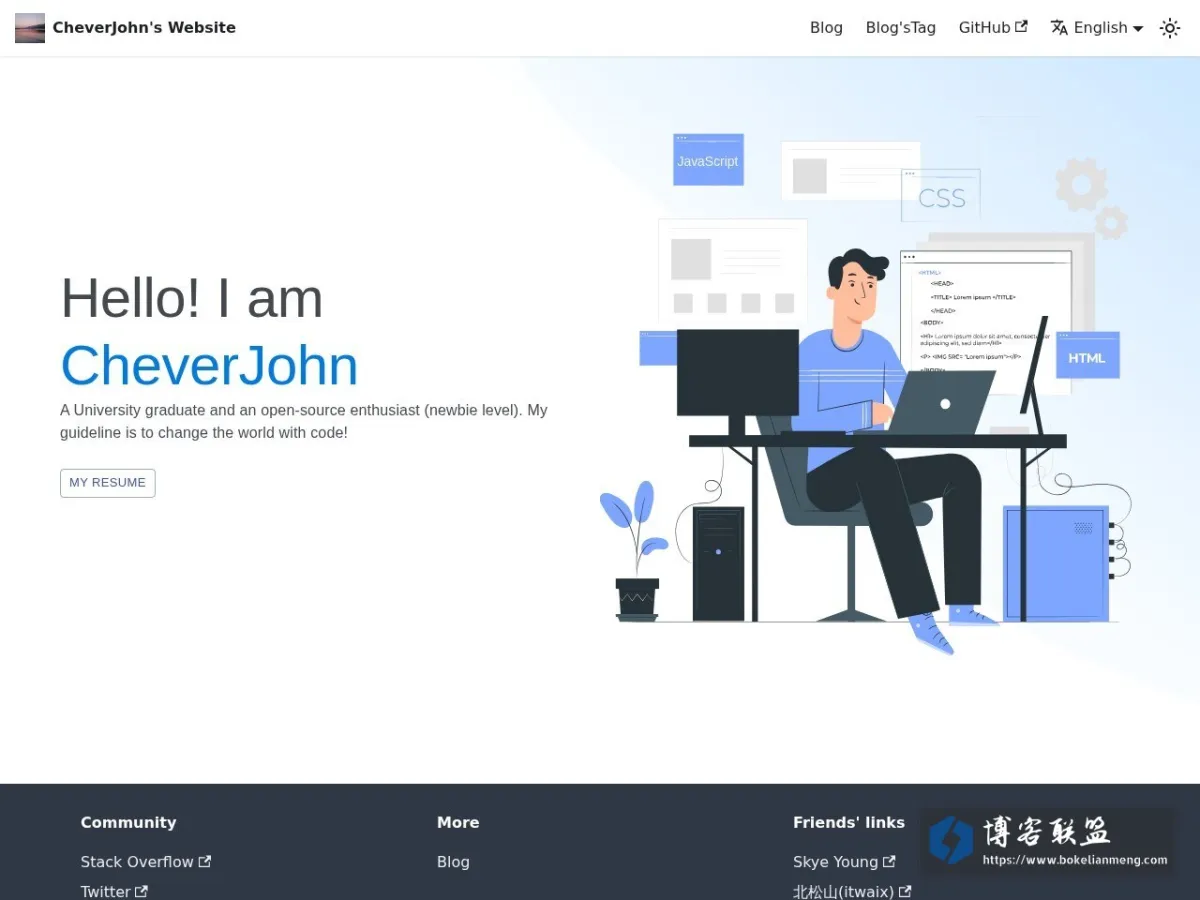 CheverJohn's Website · One day docusaurus found me, then this website appeared! 的网站快照