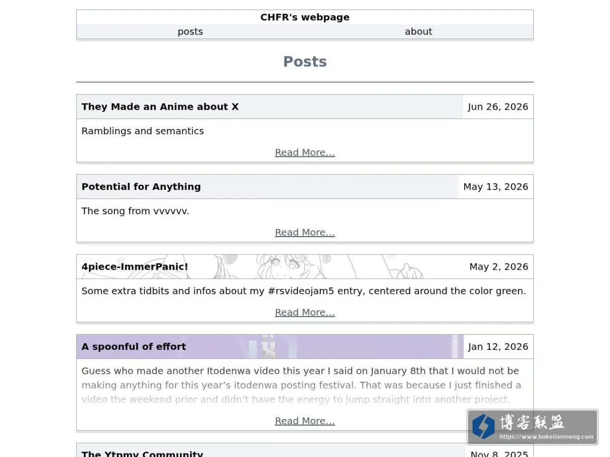CHFR's webpage 的网站快照