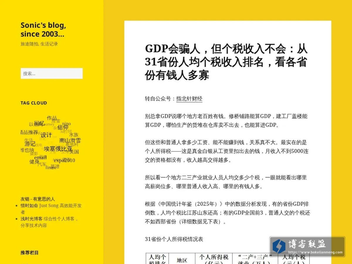 Sonic's blog 的网站快照