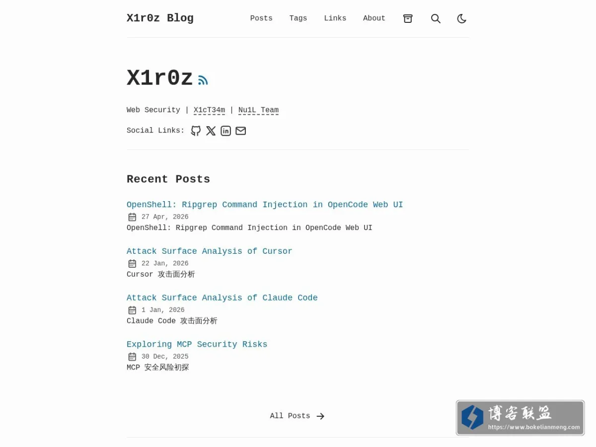 X1r0z Blog 的网站快照