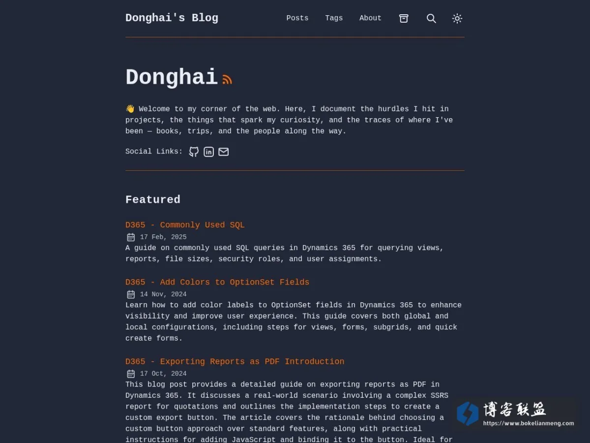 Donghai's Blog 的网站快照
