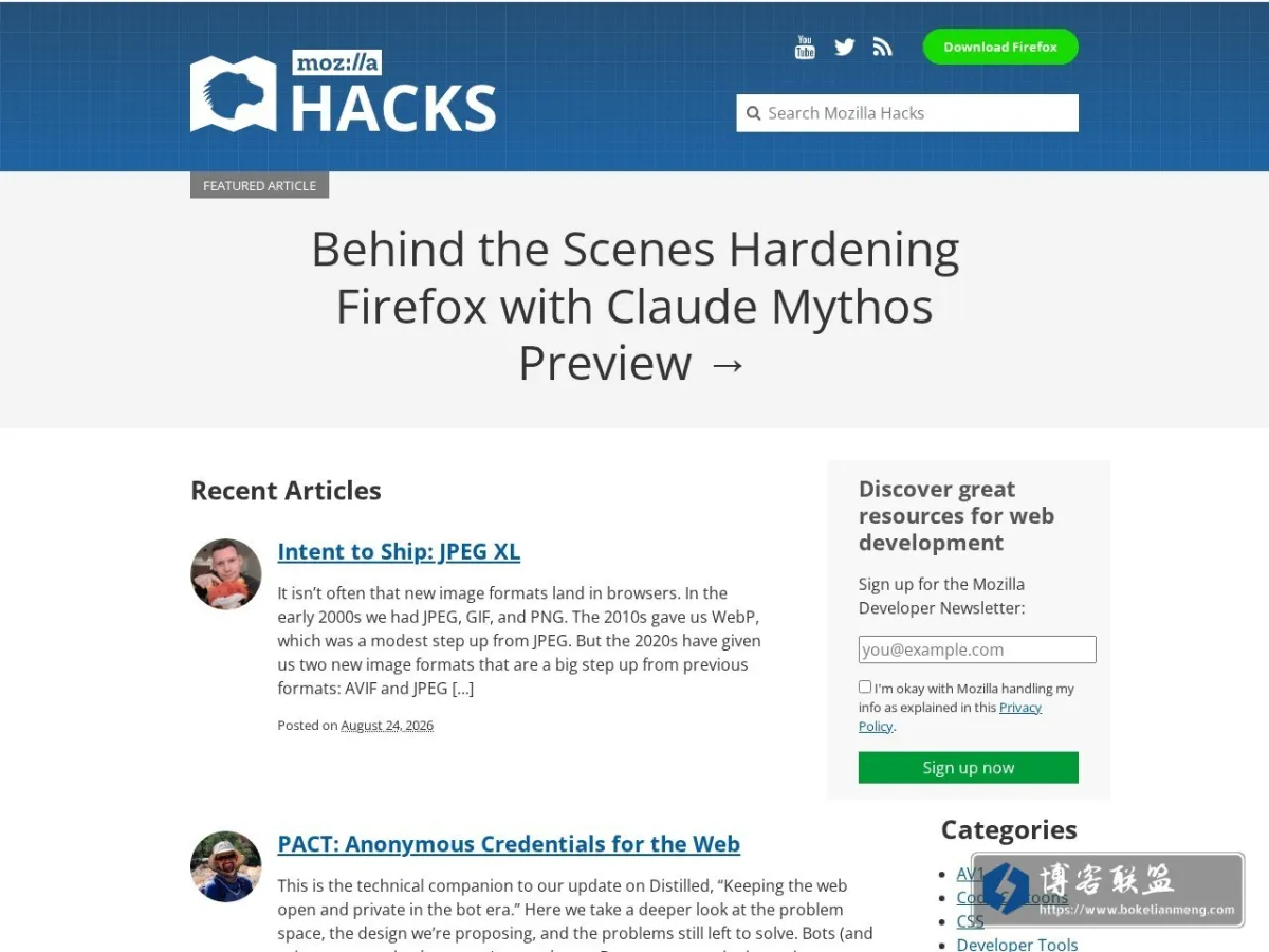 Home - Mozilla Hacks - the Web developer blog 的网站快照