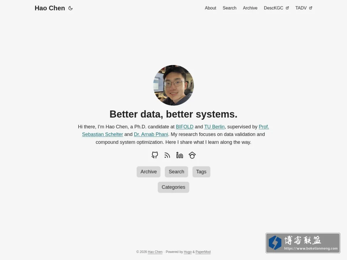 Hao Chen 的网站快照