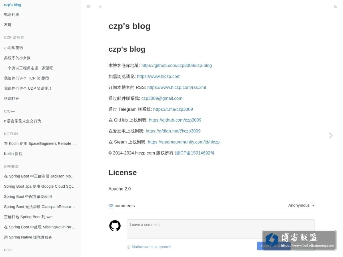 czp's blog 的网站快照