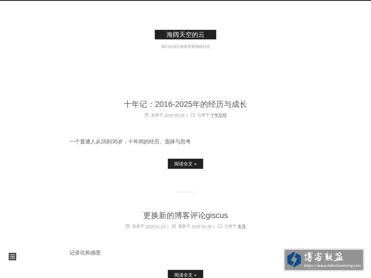 海阔天空的云 的网站快照