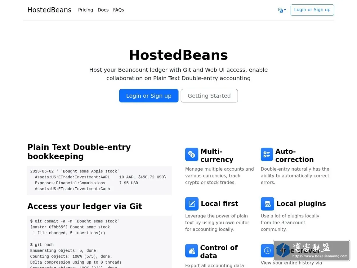HostedBeans 的网站快照