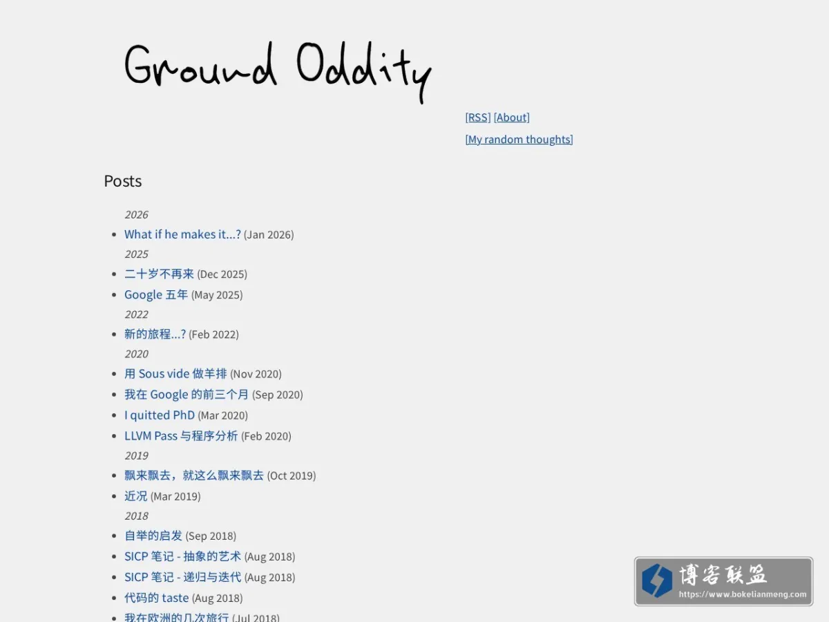 Ground Oddity 的网站快照