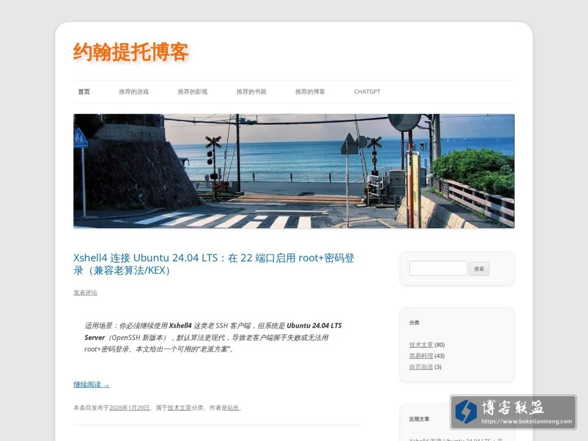 约翰提托博客 的网站快照