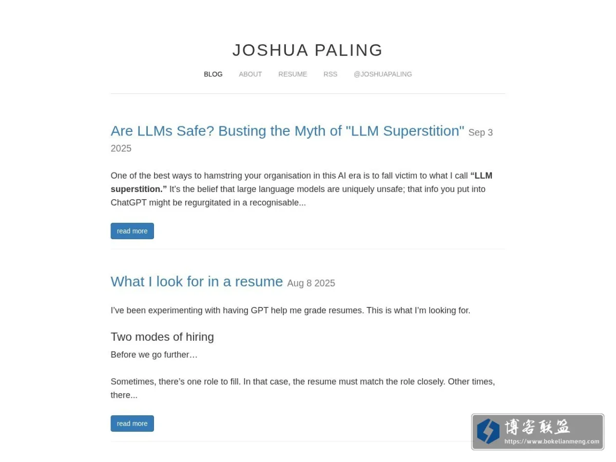 Joshua Paling 的网站快照