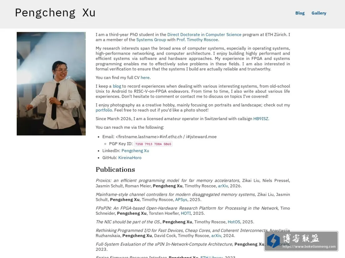 Pengcheng Xu 的网站快照