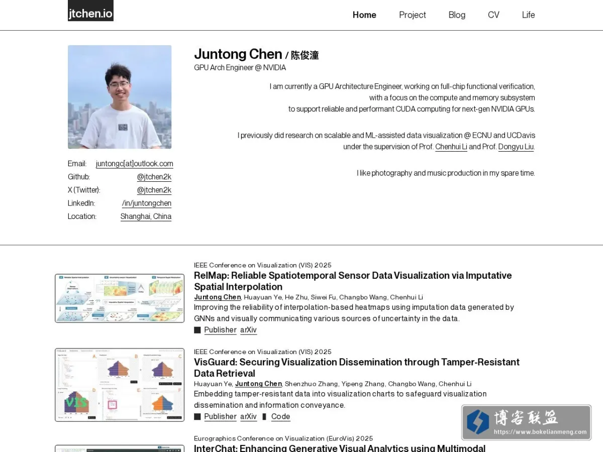 Juntong Chen: Home 的网站快照