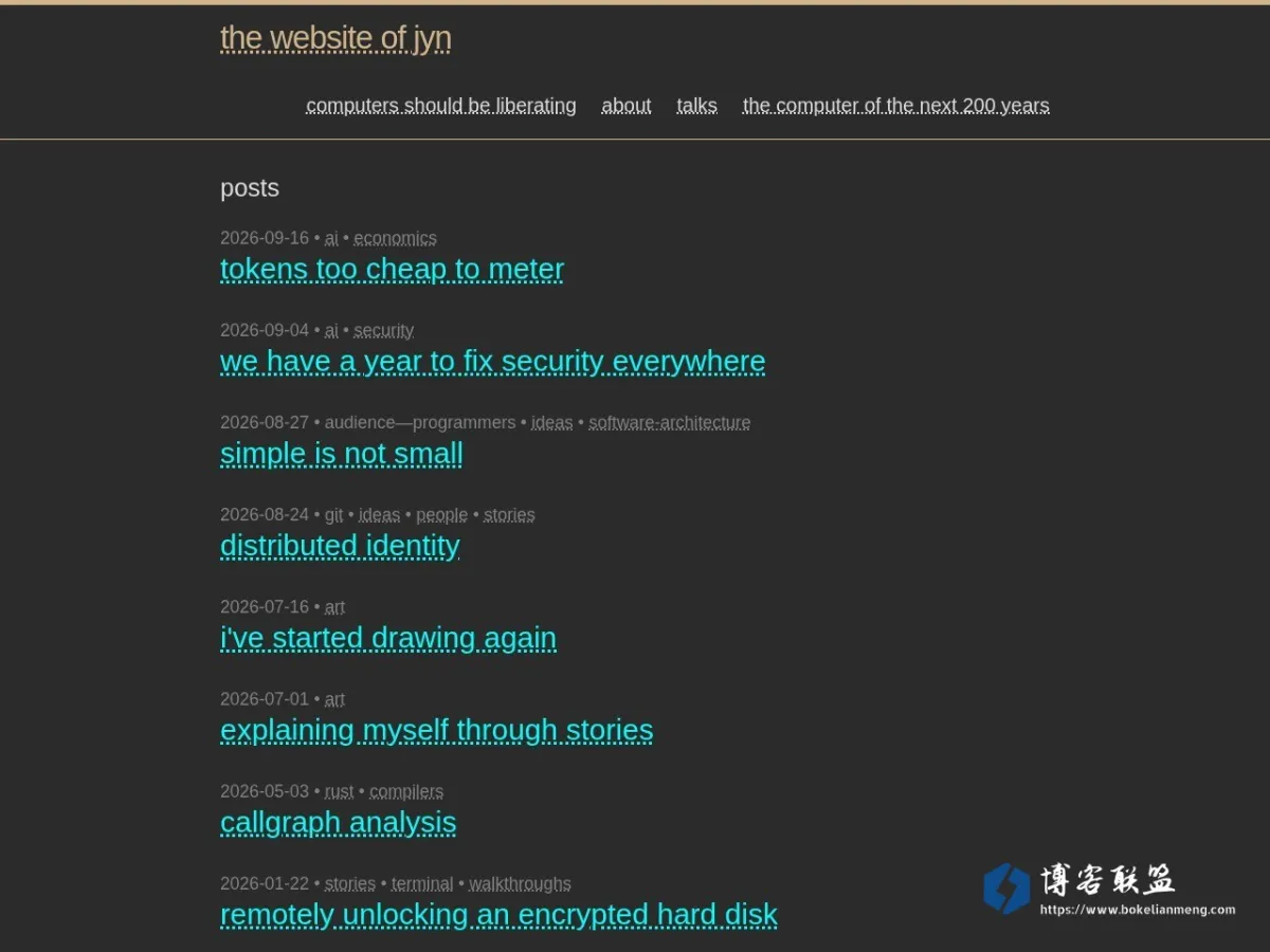 the website of jyn 的网站快照