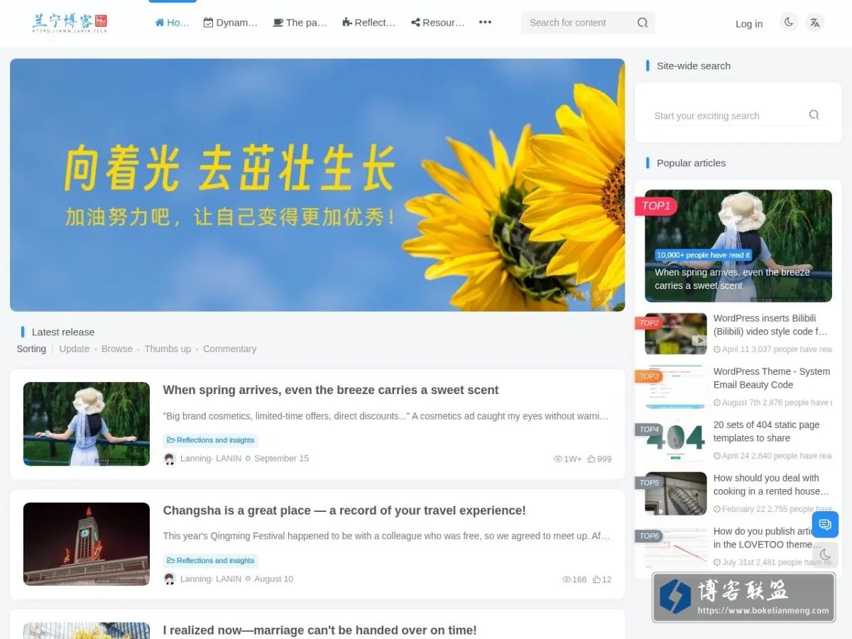 兰宁博客 的网站快照