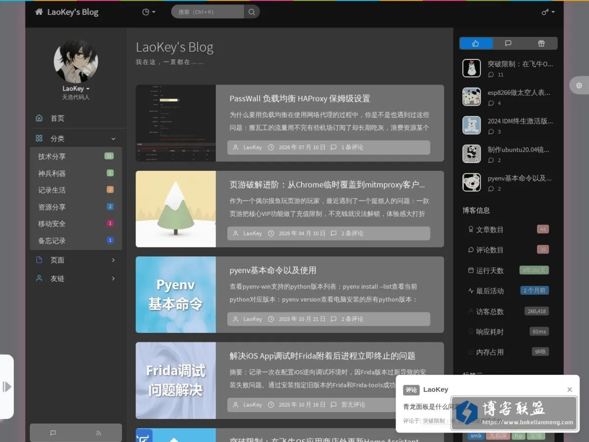 LaoKey's Blog 的网站快照