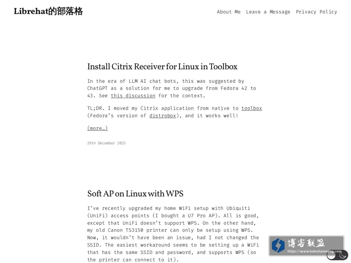 Librehat's Blog 的网站快照