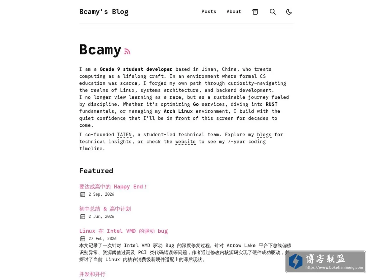Bcamy's Blog 的网站快照