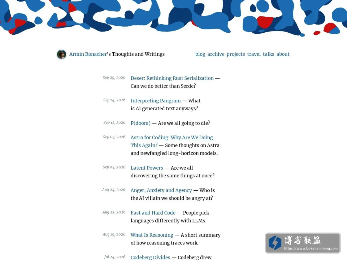 Blog | Armin Ronacher's Thoughts and Writings 的网站快照