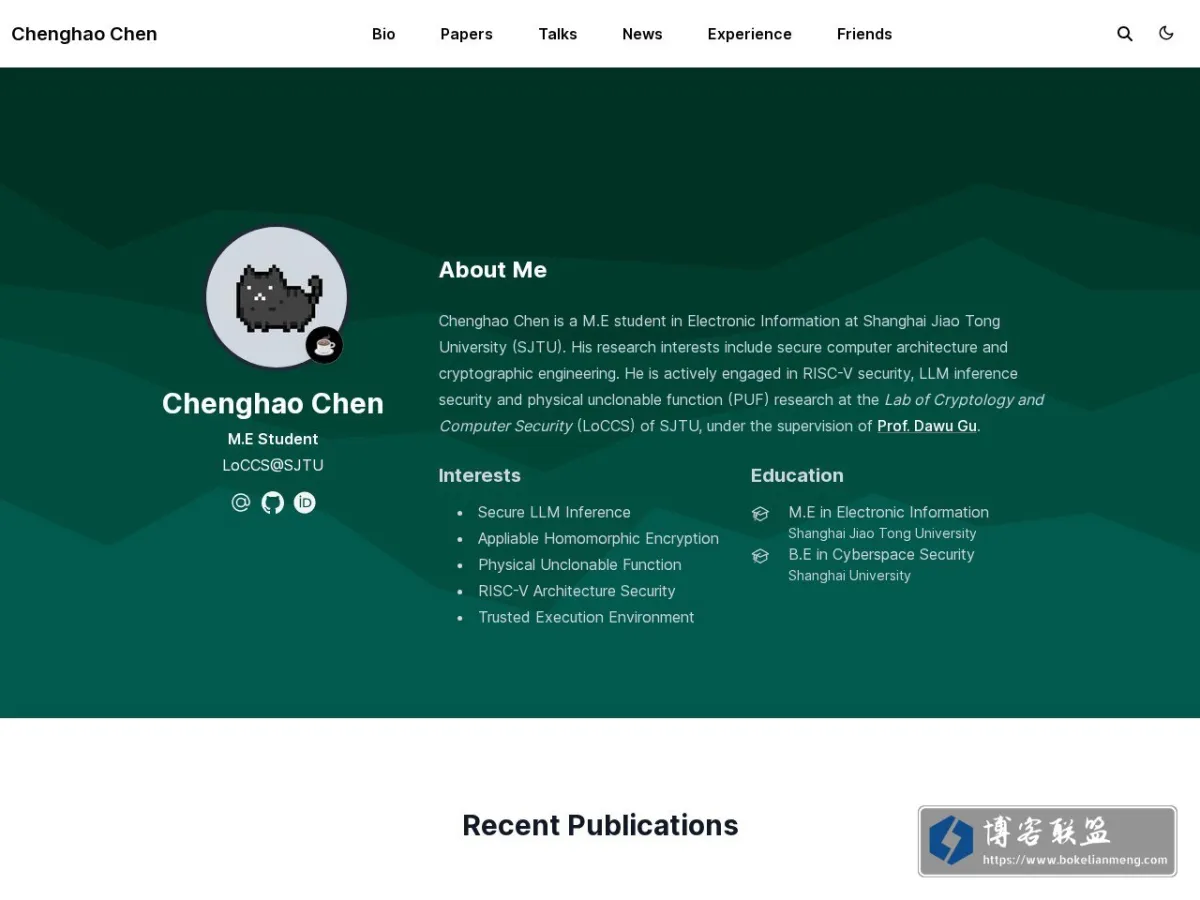 Chenghao Chen's Blog 的网站快照