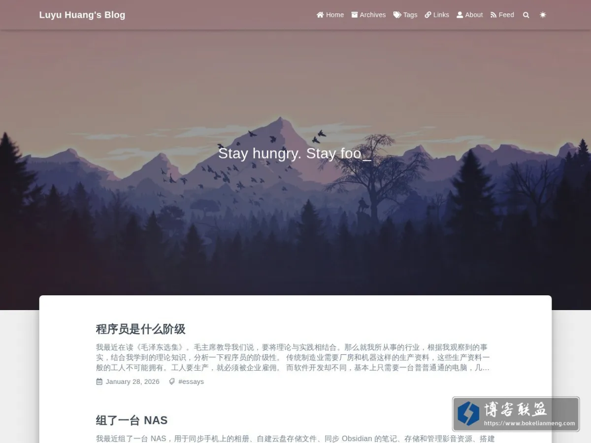 Luyu Huang's Tech Blog 的网站快照