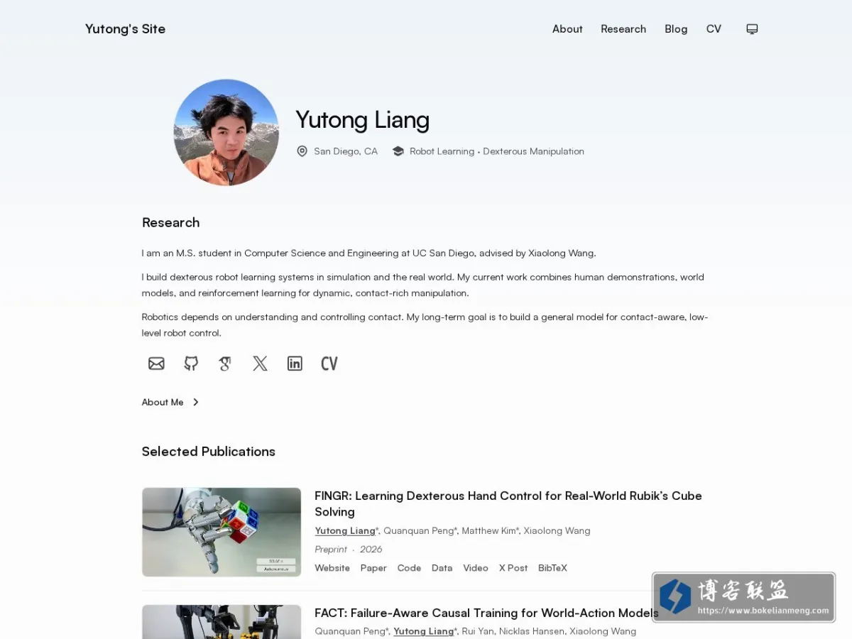 Yutong's Site 的网站快照