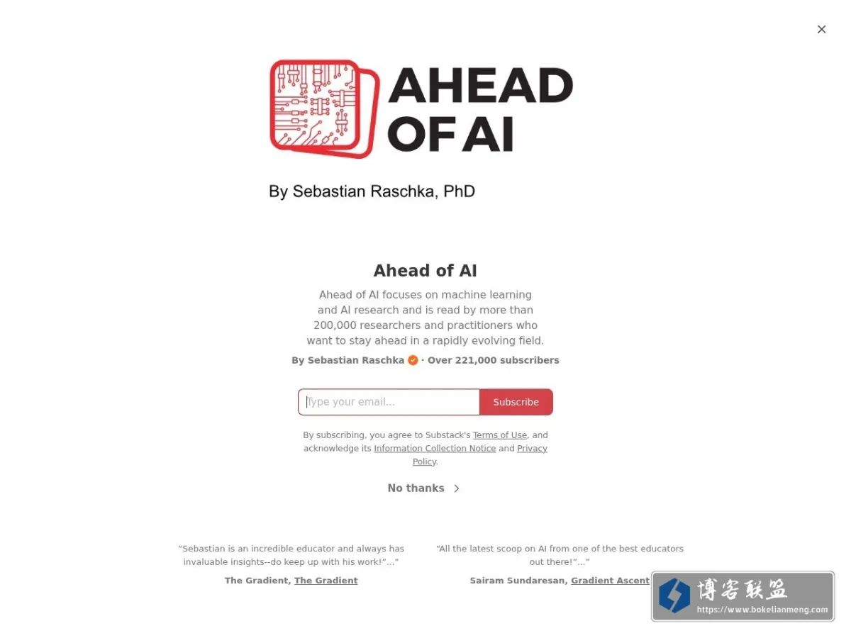 Ahead of AI 的网站快照