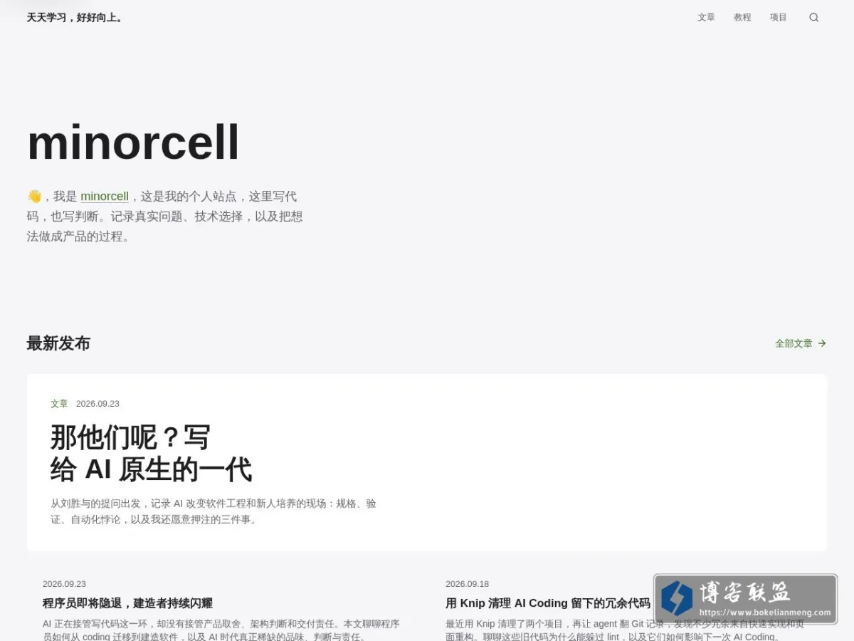 minorcell 个人站点 的网站快照