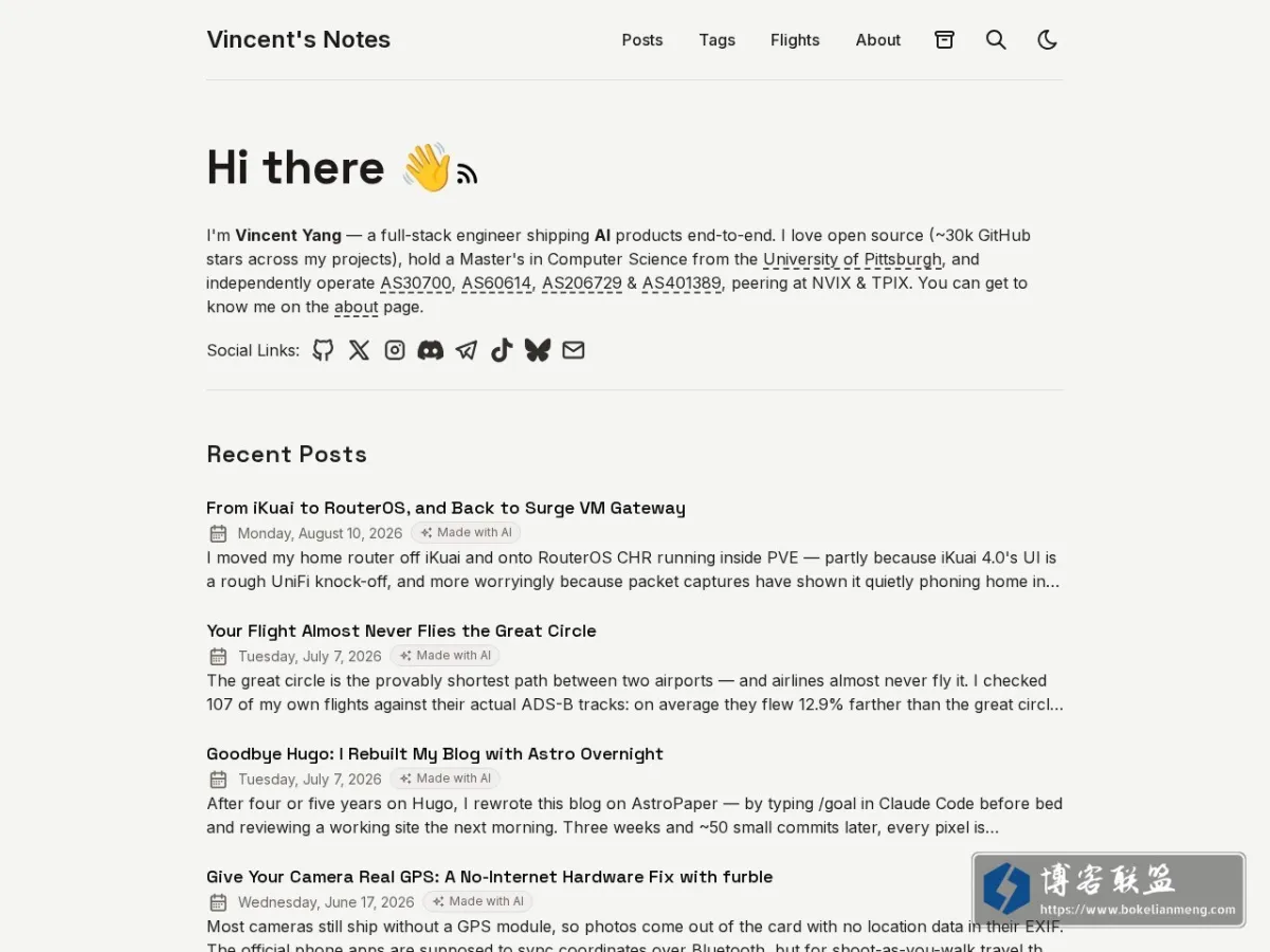 Vincent'sNotes 的网站快照