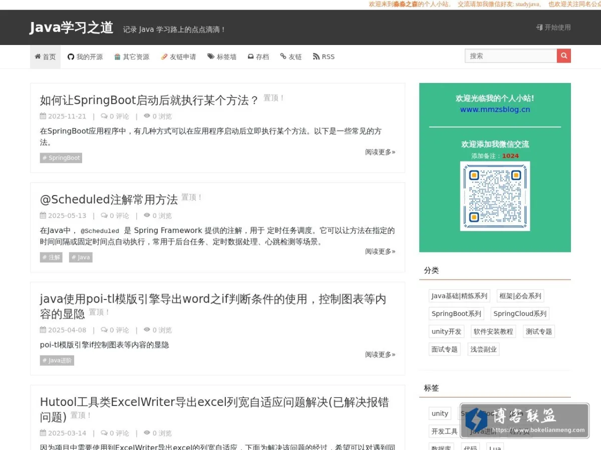 Java学习之道 的网站快照