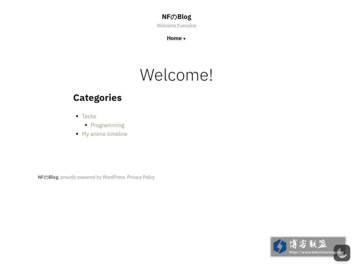 Welcome! - NFのBlog 主页 的网站快照