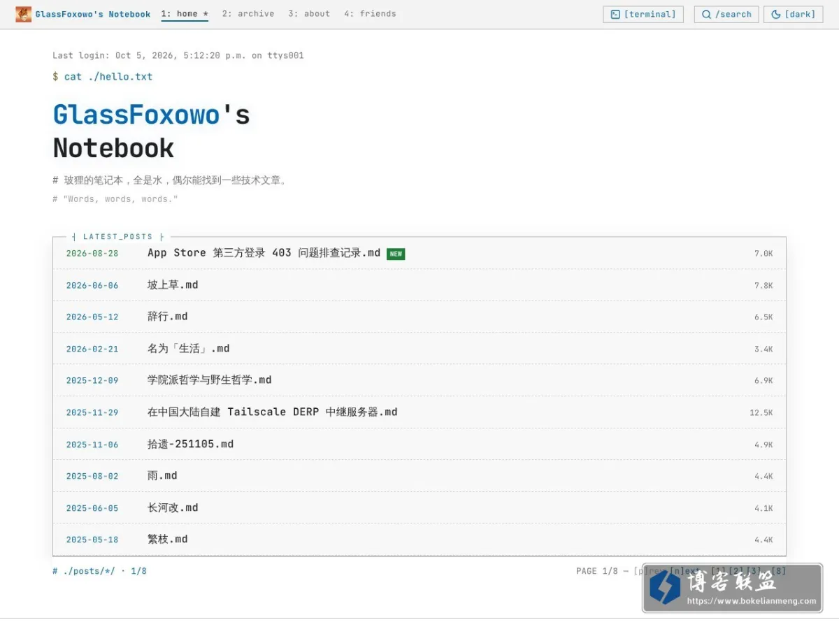 GlassFoxowo's Notebook 的网站快照