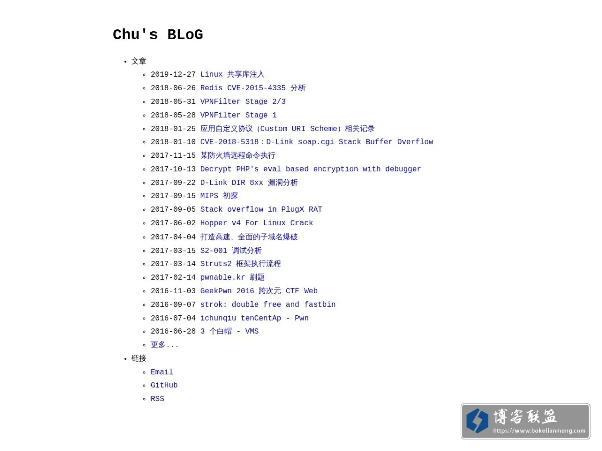 Chu's BLoG 的网站快照