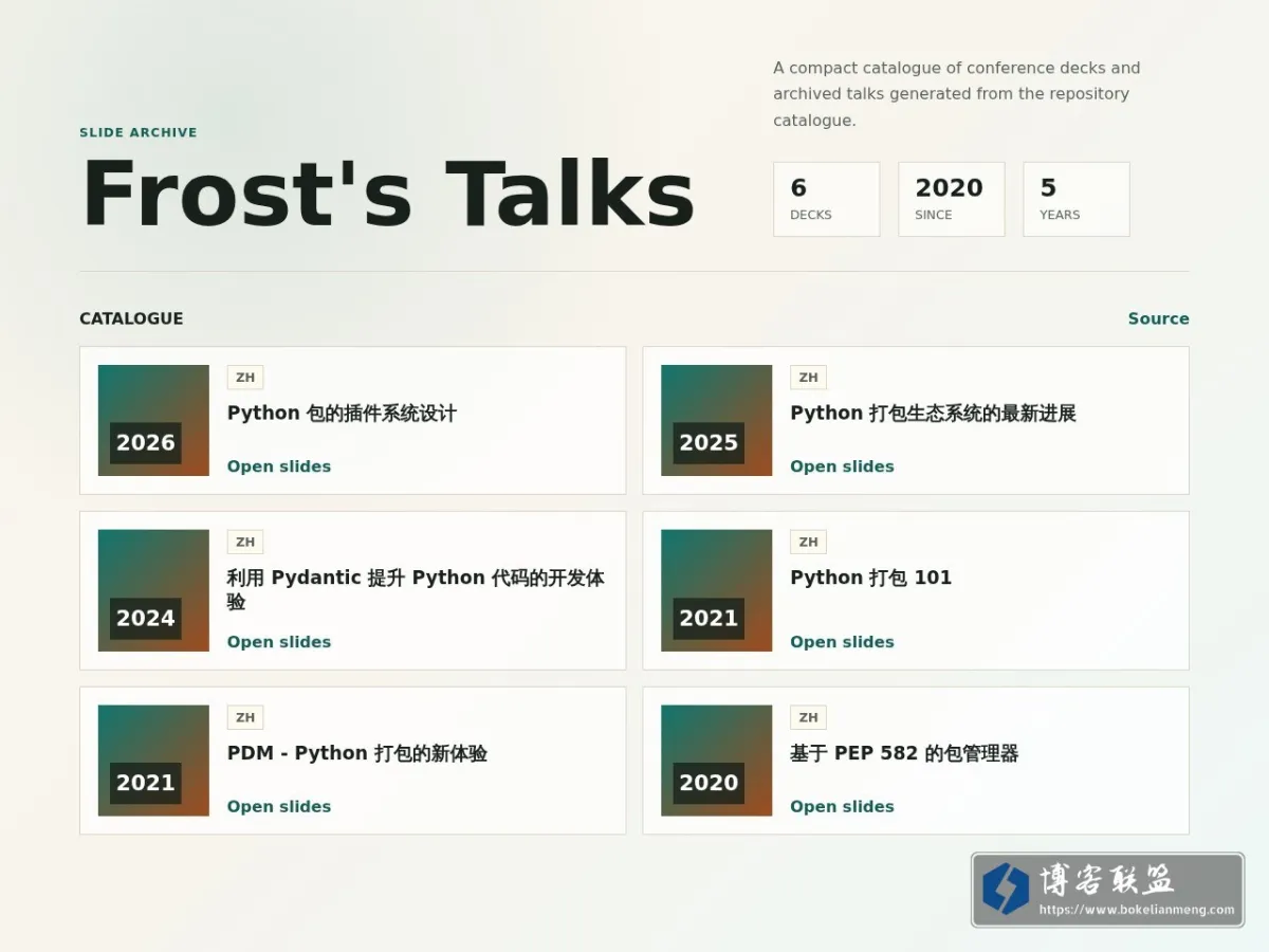 Frost's Talks 的网站快照
