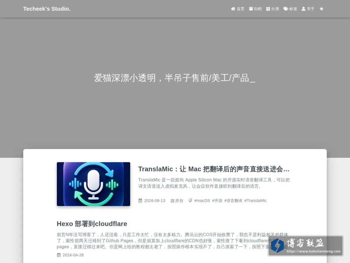 Techeek's Studio. 的网站快照
